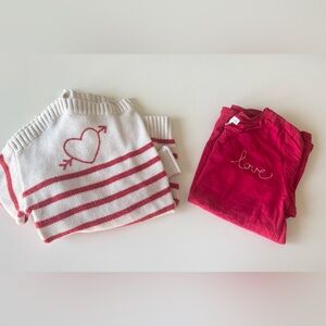 Valentine’s Day ❤️LOFT & Ella Moss White and Red Sweater & Tee Bundle